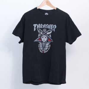Thrasher Goddess 666 Men's Black Graphic Print Cotton Crew Neck T-Shirt Large